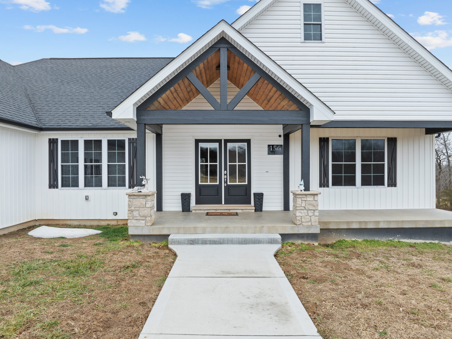 Two-story home exterior on a clear day